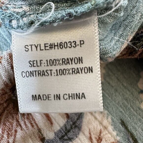 Jodifl Peasant Shirt Sz 2X? Long Sleeve Floral V Neck Crinkle Office Bloomcore - Picture 6 of 16